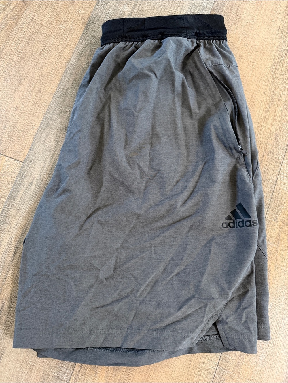 adidas Men's Dark Gray Athletic Shorts with Black Waistband